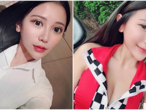 熱愛玩車的大眼正妹「黃萱」，穿上賽車服展現「火辣好身材」！