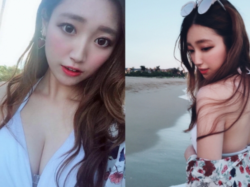 超甜大眼美少女！熱的發燙性感「優格」，只要發電甜笑男人一片倒！