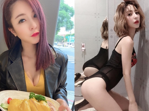 長腿正妹「Via 潘維亞」爆乳吃海南雞，「超兇S曲線」比食物還誘人！