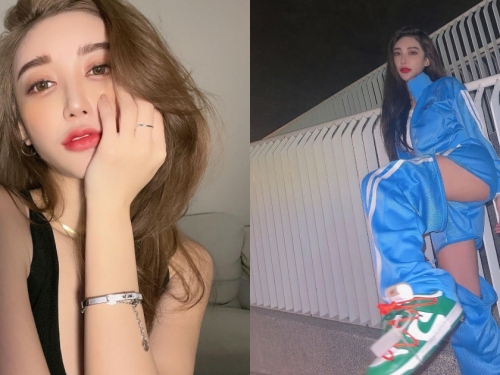 超狂運動褲設計！「台中辣妹」拉鍊解開露出白皙大腿，性感又狂野！