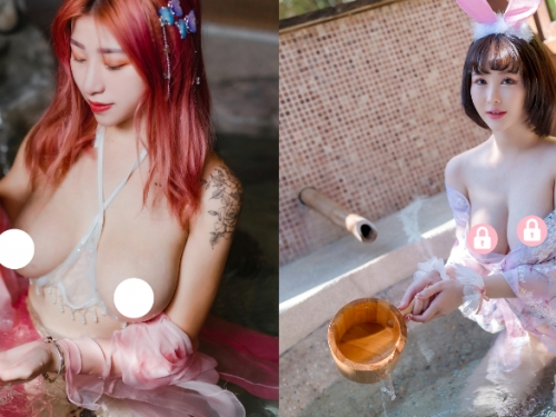 巨乳妹子一下水就「奶香滿溢」　好想跟她們一起水乳交融！