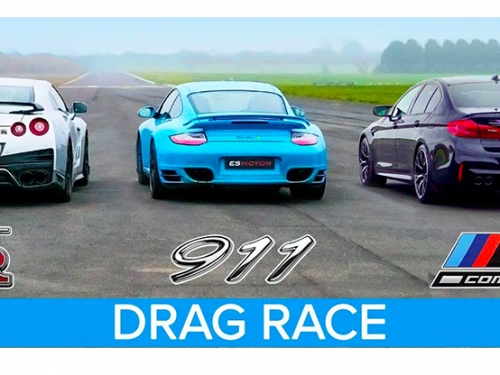[影] 另類對決！BMW M5 Competition、Porsche 911 Turbo、Nissan GT-R 直線加速大混戰