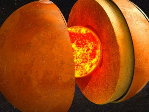 火星核心體積龐大，密度卻只有地球一半的大小