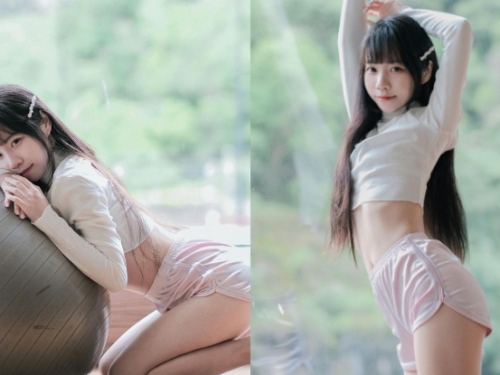 「清甜少女」美體滾瑜珈球，「銷魂曲線」讓粉絲秒暈船！