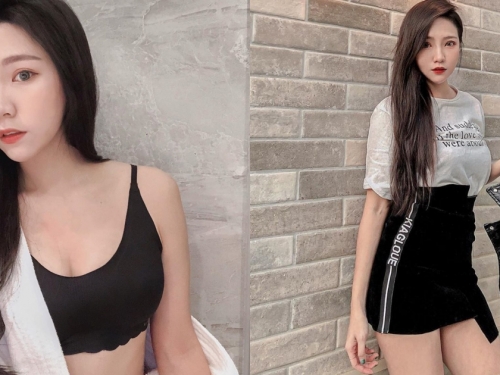 令人失控的長腿！氣質美女「謝佩」曲線曼妙，性感皮裙配白皙美腿不看吃虧！