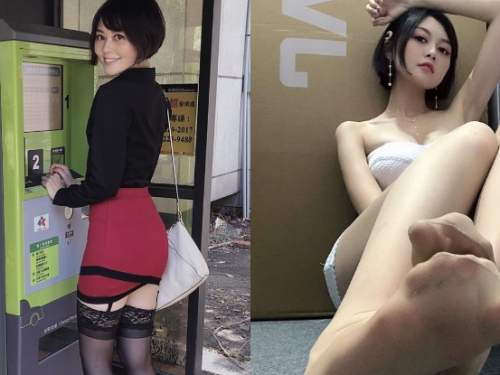 繳費遇辣腿！「小玉Yu」Ａ裙狂顯翹彈蜜臀，「性感吊帶襪」讓司機全受害！