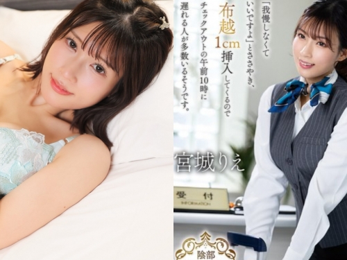 可以隔著內褲1CM插入，讓男人都無法退房的飯店美女櫃檯員...