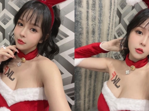 34H波神「香菱」化身性感聖誕兔女郎！超兇猛「白嫩豪乳」呼之欲出有夠香！