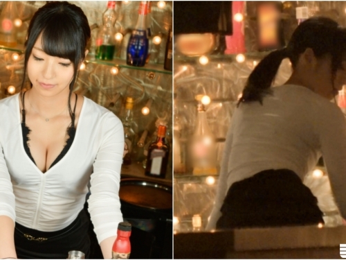 突襲20歲「酒吧美乳女員工」！黑絲扯開後的「風景太美」！直接在店裡服務起男客人啦！