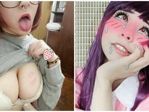 老司機都懂！「爆乳Coser」神還原小黃本的極點表情，色氣太重太銷魂！