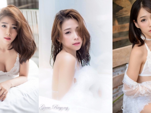 嫩乳乍現！「爆乳混血正妹」最愛泡泡浴，白皙美乳一覽無遺好身材若隱若現！