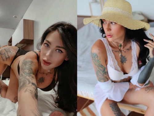 裸身女體盛！刺青辣模誘惑胴體當盤　「纖腰翹臀」讓人看了胃口大開