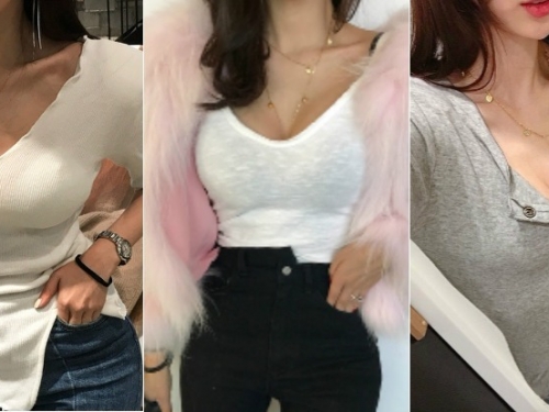 妹子充當人體展示器「渾圓爆乳」太立體！「過人乳量」罩不住直接從衣服溢出