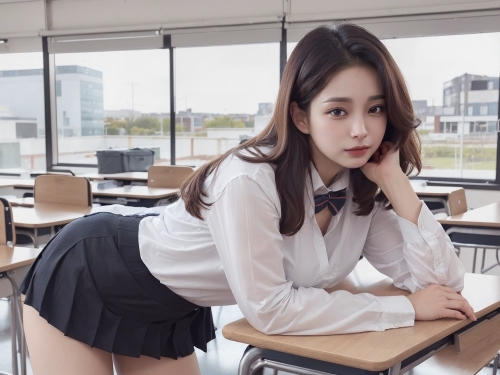 AI生成美女~Ai_DaDaDak-Ai girl school look