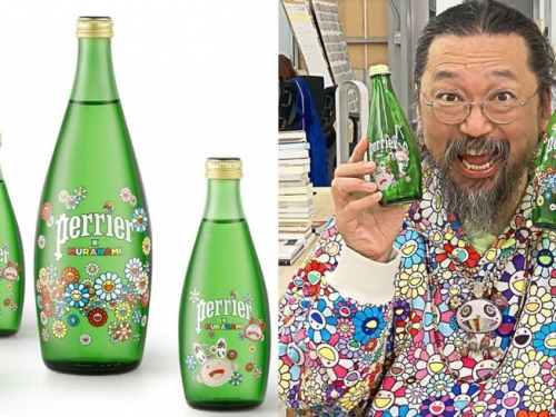 連「水」也來跨界聯名！PERRIER x 村上隆限定聯名氣泡水，綠色瓶身塞滿小花萌翻天