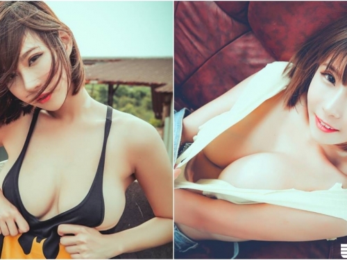 奶大就是正義！「短髮F奶正妹」化身爆乳蝙蝠女！「邪惡雙球」一看就贏啦！