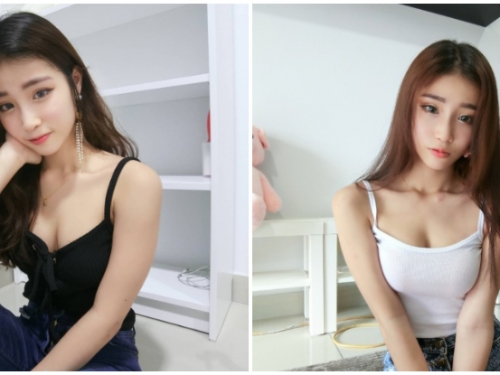 胸前圓潤曲線太吸睛，氣質「美乳正妹」性感小蠻腰讓人流鼻血！
