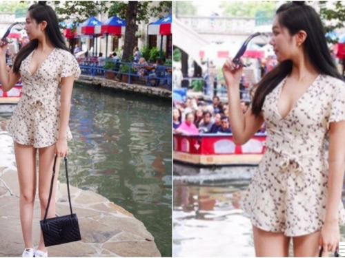 度假驚見「低胸洋裝妹」！深Ｖ開口「半乳外露」！渾圓美景讓整船遊客都受不了啦！
