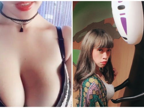 超色氣「爆乳正妹」用奶騷擾無臉男！IG還有抖奶影片照顧你的眼睛！