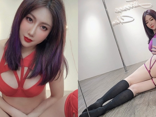 情慾女王「Jeannine 珍琳」居家辣練鋼管舞！超有力「美腿翹臀」讓人好想被她夾！