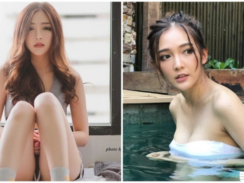 正妹泡湯畫面太養眼，火辣雙峰呼之欲出，溝實在太誘人！