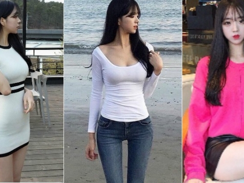 讓道啦！正妹自備「殘暴級圓乳」上街，堅挺渾圓好巨大的障礙物阿！