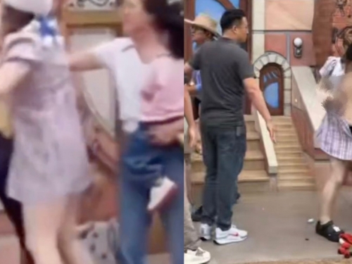 上海迪士尼合照「女童突闖鏡」爆鬥毆！ 她胸器炸開網暴動