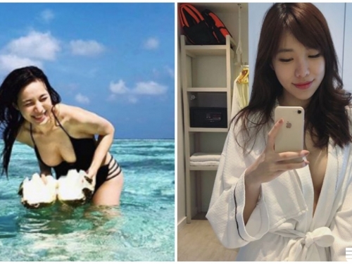 氣質女神「浮潛撿到大海螺」！彎腰的「傲人美乳畫面」，大小不輸給貝殼啊！
