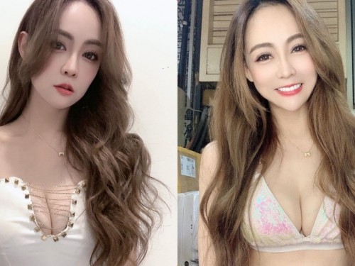 正妹「蔡小佩」魅力電眼太會撩，深V造型「美乳好誘人」！