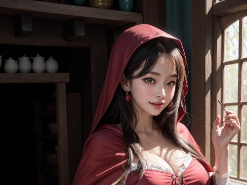 Cute Little Red Riding Hood Girl