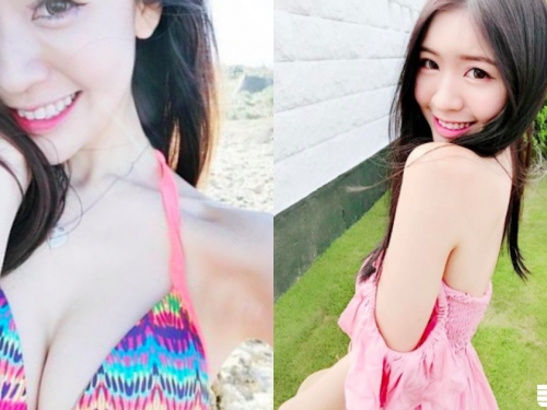 還不錯吧！超甜美「全糖正妹」比基尼好誘人！「大片美肌」看起來超級光滑啊！