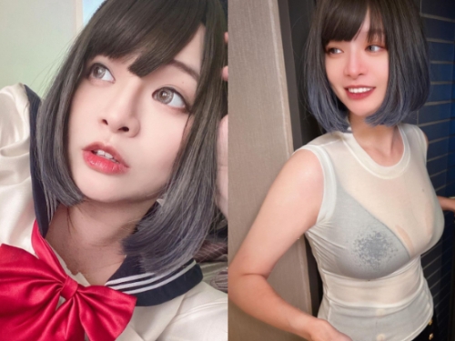 性感落湯雞！「郭鬼鬼Angela」淋雨上衣全透明，「E乳現形」讓人超想撲