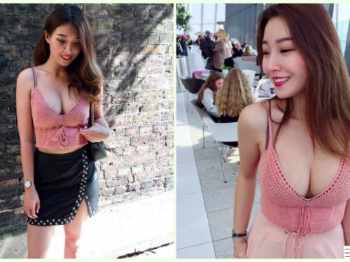 視覺饗宴！街頭捕獲「白嫩大奶妹」極品美臀好猛！超性感「F奶豪乳」是要逼死誰啊…