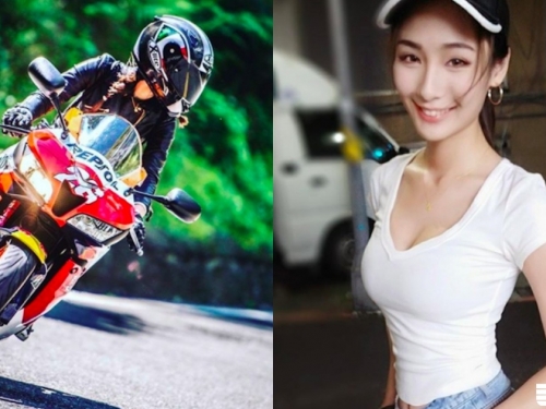 車友注意！防摔衣下真面目竟是「絕世美顏」，胸前「好大一包」原來自帶安全氣囊！