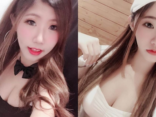 酒窩甜心化身「火辣兔女郎」，往前傾「性感深溝」立刻跑出～