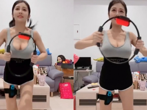 玩到一直脫！「安希Vicky」雪嫩美乳隨步伐跳出衣外，邪惡影片讓宅男整個年假硬梆梆！