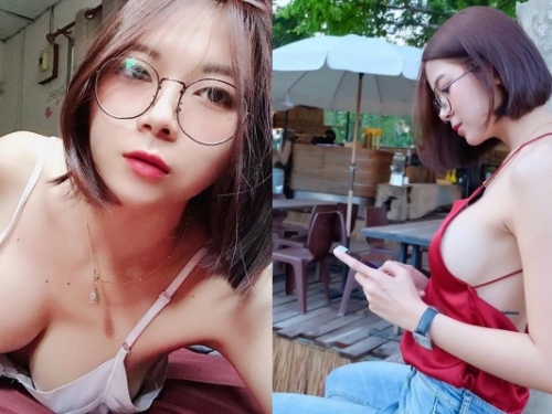 就是喜歡挑戰走光邊緣？短髮「眼鏡正妹」豪乳包不住　走到哪都讓人心慌慌