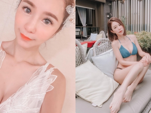 性感長腿辣模「Via 潘維亞」，「白色深V造型」辣到極點！