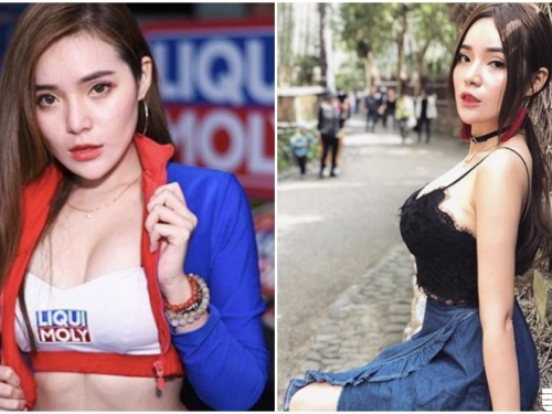 惹火胸部又大又圓！車展巨乳曲線太驚人，從側面看也超豐滿！