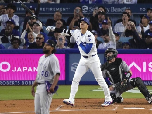 MLB》大谷翔平怪力轟！ 道奇打擊大戰中險勝、系列賽橫掃洛磯