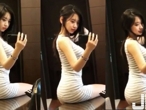 邪惡翹臀，搔首弄姿！S曲線辣妹一個「肉臀」坐在桌上，實在讓人癢得受不了！