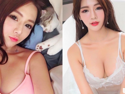 白皙大奶妹「超兇猛自拍」，單薄睡衣撐不住「渾圓八字奶」，溢出畫面實在太養眼！