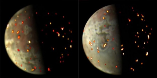 朱諾號近距離拍攝木衛一，見證太陽系火山最多的天體發光