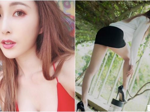 長腿女神「艾比」OL裝扮好迷人，「白皙美腿」讓人窒息，好想被他踩一腳～
