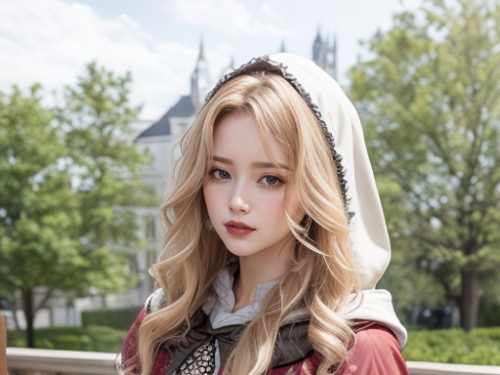 AI生成美女~披風Cloak