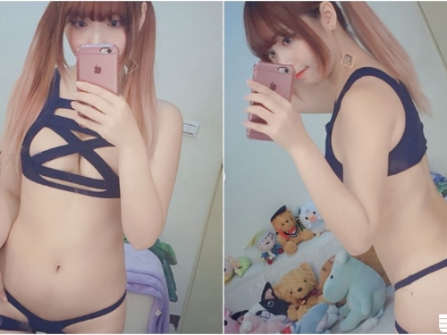 妹子在家自拍超狂！幾條布遮不住「白嫩肉體」，連神秘三角都若隱若現啦！