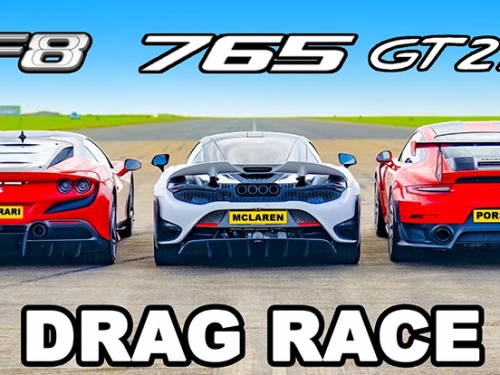 [影]義、英、德三神獸直線大亂鬥！Ferrari F8 v McLaren 765LT v 911 GT2 RS