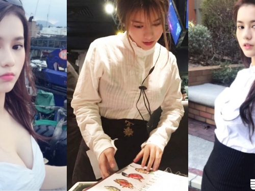 餐廳偷拍到「巨乳爆衫女店員」！F奶撐到走光！脫下制服後的身材更不得了...