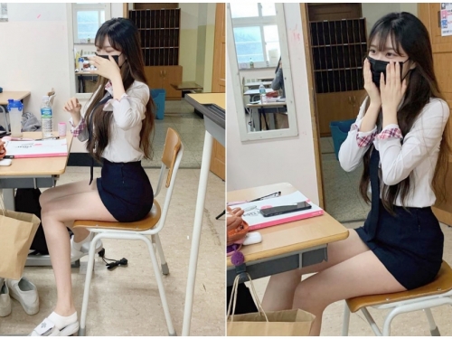 不想放假！課堂上遇到「超辣女學生」短裙美腿有夠犯規，甜美外型瞬間秒殺一票同學