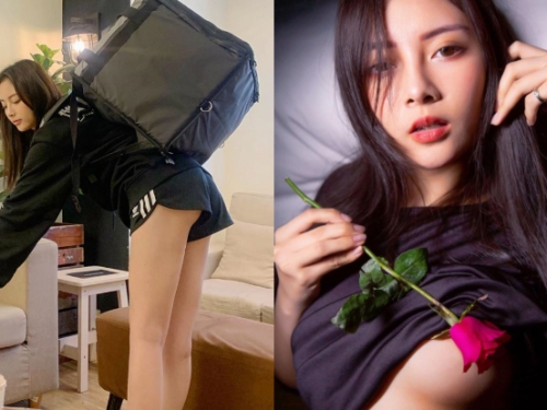 美食外送員「親親」一個Move露出屁股蛋　超短熱褲大送白嫩長腿